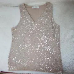 STRAWBERRY FIELDS スパンコールノースリーブニット