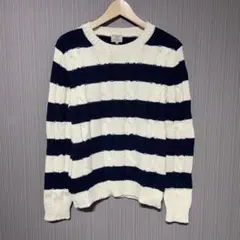 green label relaxingグリーンレーベル☆ボーダーケーブルニット