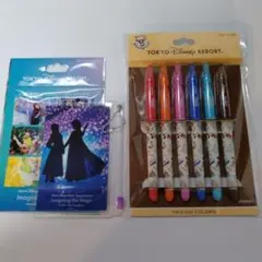 ディズニーリゾート フリクションカラーペン 、 スライドジップケース　セット