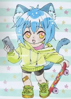 手描きイラスト　ミニイラスト　原画