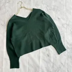 【ムルーア】（F）深Vネック ニットセーター ゆったり ドロップショルダー