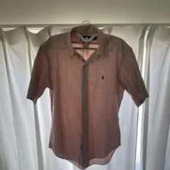 Ralph Lauren ストライプ オレンジ半袖シャツ CLASSIC FIT