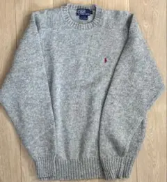 Ralph Lauren 100%ウール　グレーセーター L 90s〜