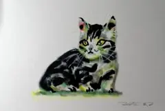 コラージュ猫　絵画　イラスト　ドローイング 4 猫 ドローイング コラージュ イラストレーション - メルカリ