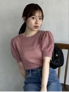 SNIDEL シアーモヘヤパフスリニットプルオーバー