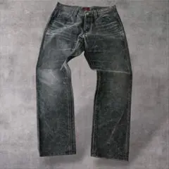 00s 鬼ヒゲ y2k wide denim 蜂の巣 ブラック archive - メルカリ