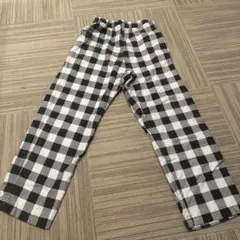 グリーンレーベルリラクシング　ブロックチェックパンツ140 白黒