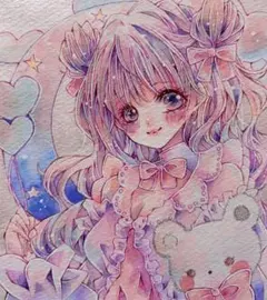 【一点物】 「創作美少女 AIイラスト 色紙アート AI】 オリジナル 「創作女子イラスト 色紙 完成物です - メルカリ