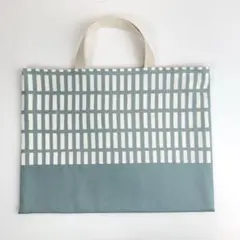 ニュアンスカラー　格子柄　レッスンバッグ　ハンドメイド