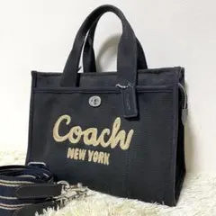 美品✨ COACH コーチ 2way カーゴトートバック キャンバス ブラック