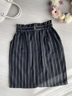 【美品】ストライプ　タイトスカート　ミニスカート
