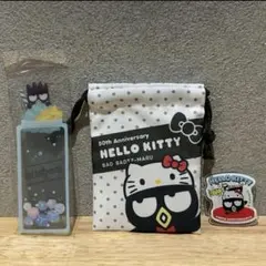 サンリオ ハローキティ バッドばつ丸 50周年 巾着 マグネット　ブックマーク
