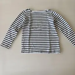 無印良品 白と黒のボーダー長袖Tシャツ