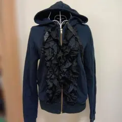 フリル付きパーカー　レース　フリル　森ガール　フェアリーグランジ　グランジ