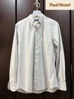 Paul Stuart ホワイトグレーチェック 長袖シャツ