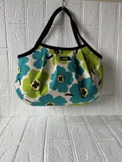 花柄グリーン系ナチュラル地グラニーバッグ　ハンドメイド