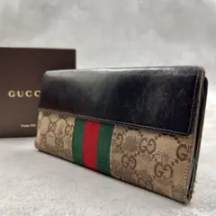 GUCCI ジャッキー シェリーライン GGキャンバス 長財布 9922 - メルカリ