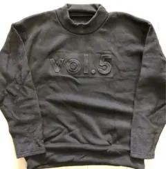 袖起毛切替エンボス加工ロゴ入りボトルネックスウェットブラック