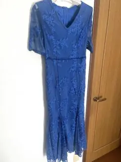 青色 半袖 パーティードレス Mサイズ