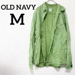 OLD NAVY 【M】グリーン 長袖シャツ 襟付き メンズ レディース