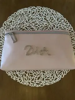 Dior ピンクレザーポーチ ビジュー付き【新品・未使用】