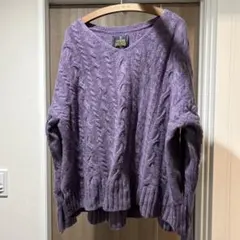 HAMILTON LAMBSWOOL パープルニット Mサイズ