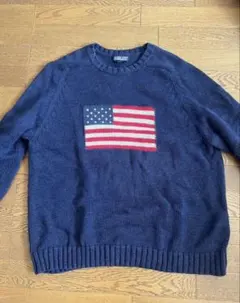 そ*ち様 アメリカ国旗　ニット　LANDS' END