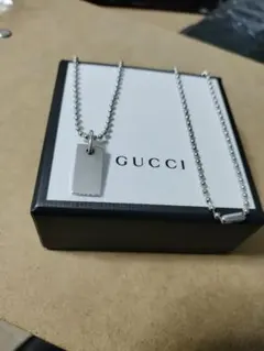 GUCCIグッチ ダブルボールチェーン プレート ネックレス ❤︎ - メルカリ
