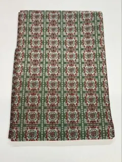 名古屋帯 赤と緑の幾何学模様