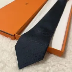 極美品！ エルメス ネクタイ H柄 ファソネ ナロータイ ブラック