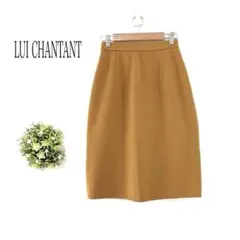 【美品】LUI CHANTANT 【３６】ニットタイトスカート　ひざ丈　ウール混のサムネイル