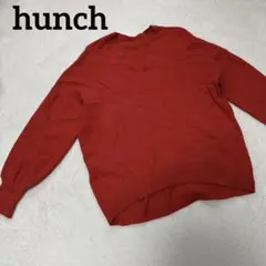 hunch ハンチ Vネック ニット プルオーバー レッド F