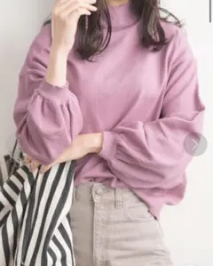 ●新品　Futier Land バルーン袖ハイネックニットプルオーバーのサムネイル