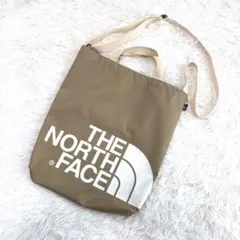 THE NORTH FACE ビッグロゴ　トートバッグ　ショルダー　ベージュ