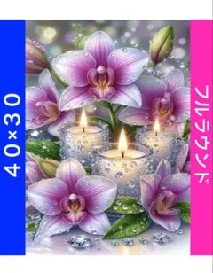 ダイヤモンドアートキットN-1563蘭とロウソク ビーズ アート ハンドメイド