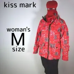 キスマーク　レディース　スノーボードウェア　Mサイズ　レッド　ブラック　ニット帽