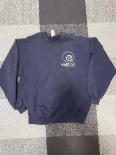 eightball records ネイビー クルーネック スウェット