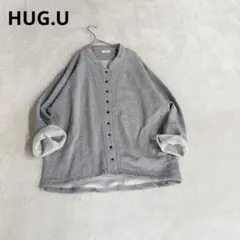 HUG.U クルーネックカーディガン グレー　スウェットのサムネイル