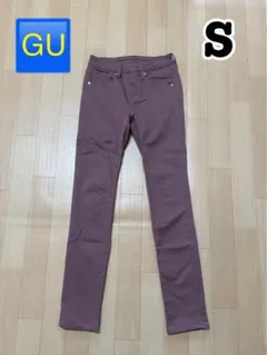 美品　GU デニム　スキニーパンツ　ストレッチパンツ　くすみピンク　Sサイズ