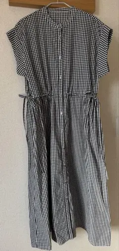 ギンガムチェック 半袖シャツワンピース