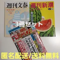 【3冊セット】週刊文春8/13-20週刊新潮8/13-20週刊ポスト9/7