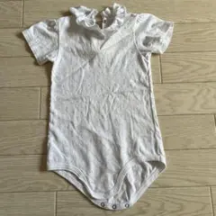 プチバトー　ホワイトロンパース フリル付き 81cm