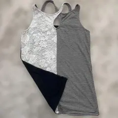 レース✖️ボーダー　タンクトップ Fサイズ