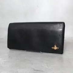 0730 VivienneWestwood オーブロゴ レザー 長財布 ブラック - メルカリ