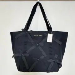 メゾンドフルール　キャリーオンバッグ　トートバッグ　黒　リボン　大きめ　旅行遠征