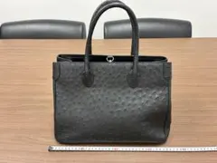 MIYABI トートバック オーストリッチ レザー 肩掛け グレー - メルカリ