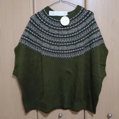 ニット　ベスト　Lサイズ やわらか　ふわふわ　カーキブラウン　セーター