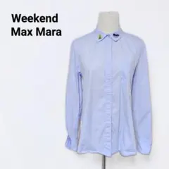 Weekend Max Mara 襟ビジュー 蝶・花モチーフ 切替シャツ Sのサムネイル