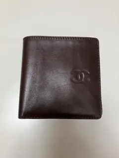 CHANEL【シャネル】ラムスキン ココマーク二つ折り財布（ブラウン系）のサムネイル
