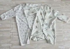 花柄ロンパース　動物柄ロンパース　2枚セット